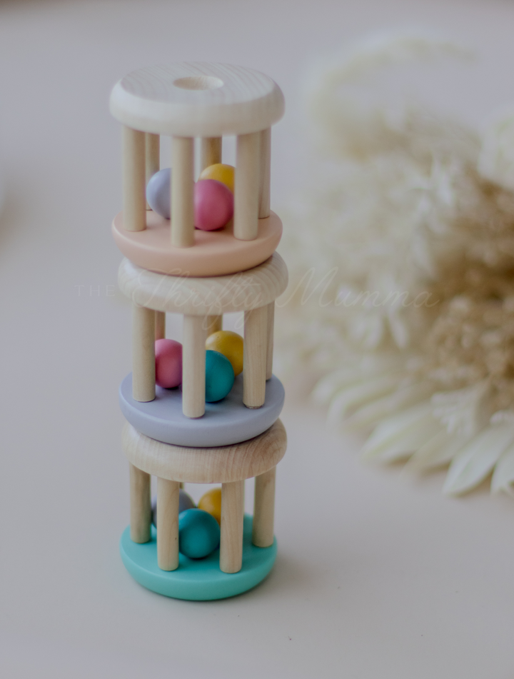 Two Tone Wooden Shaker Rattle