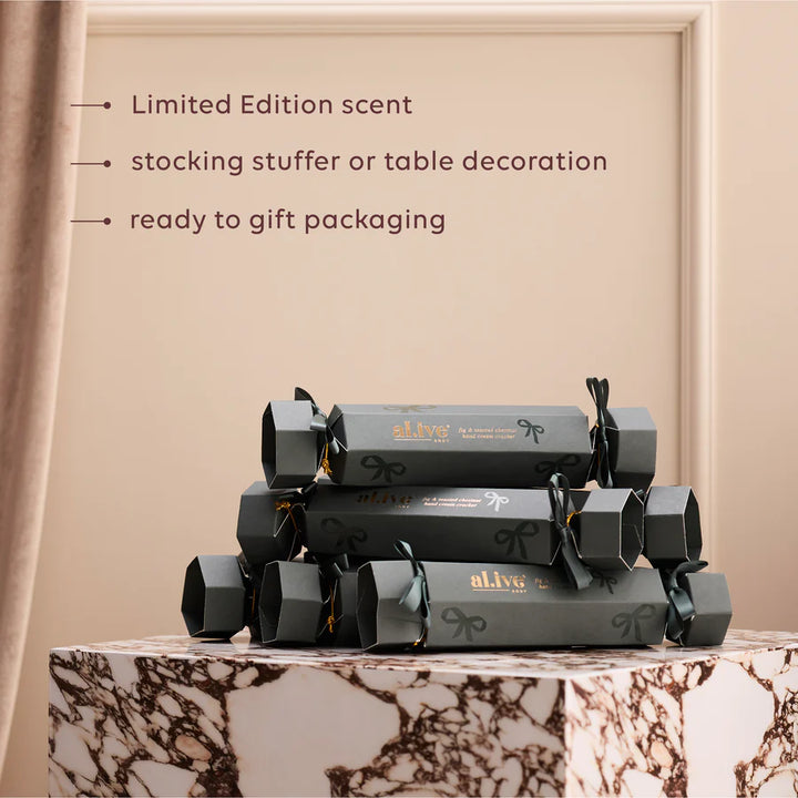 al.ive Body Fig & Toasted Chestnut  Hand Cream Christmas Cracker 6 Pack