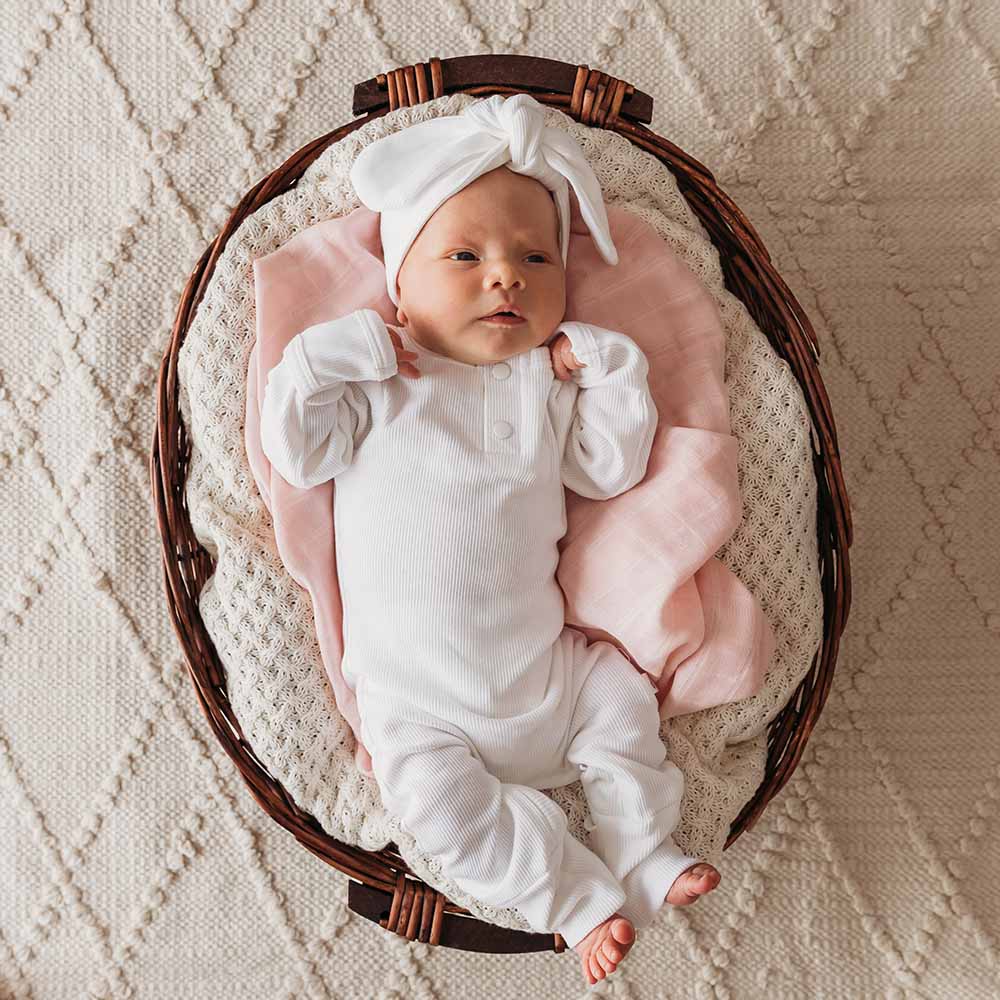 Snuggle Hunny Organic Ribbed Growsuit - Milk Size 2