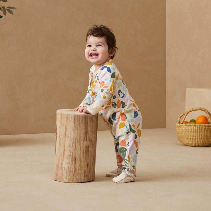 ergoPouch Layer | Long Sleeve Zip Bodysuit 0.2 TOG - Fruit Salad