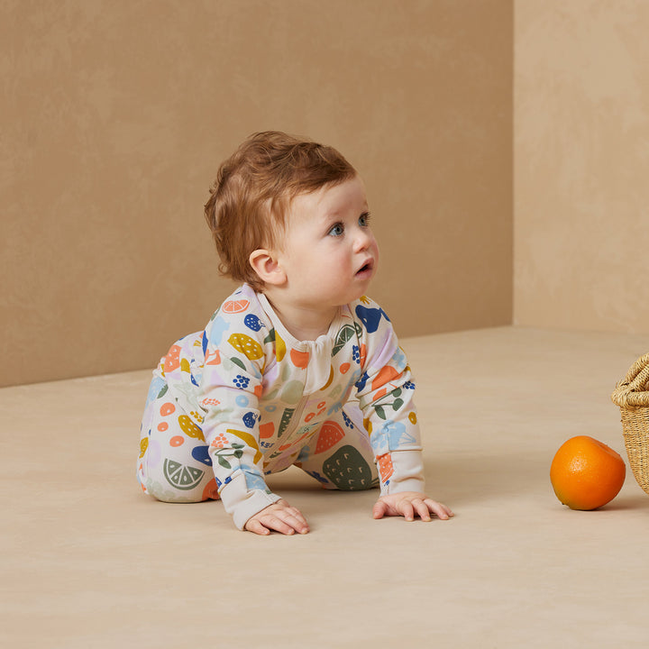 ergoPouch Layer | Long Sleeve Zip Bodysuit 0.2 TOG - Fruit Salad