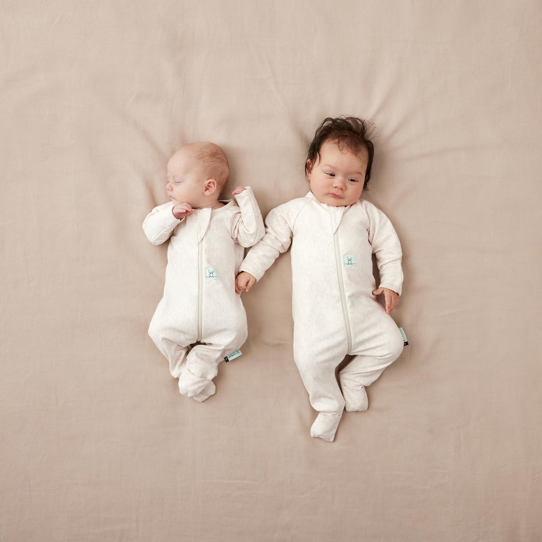 ergoPouch Layer | Long Sleeve Zip Bodysuit 0.2 TOG - Oatmeal Marle