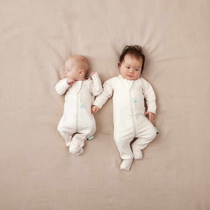 ergoPouch Layer | Long Sleeve Zip Bodysuit 0.2 TOG - Oatmeal Marle
