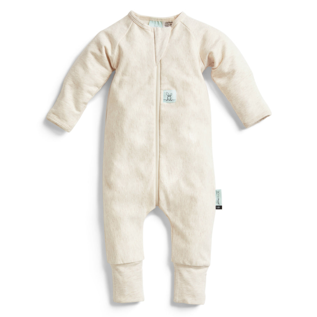 ergoPouch Layer | Long Sleeve Zip Bodysuit 0.2 TOG - Oatmeal Marle