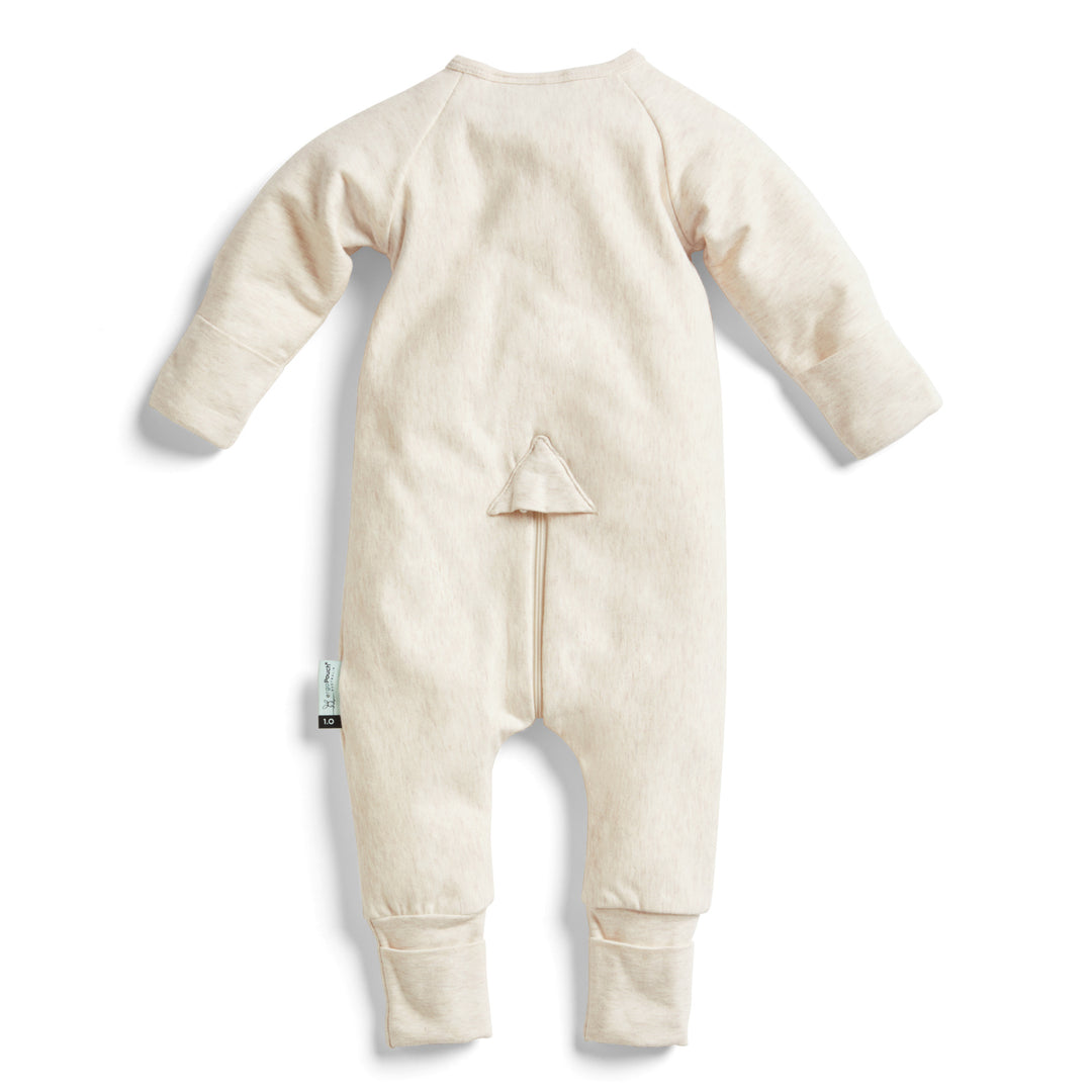 ergoPouch Layer | Long Sleeve Zip Bodysuit 0.2 TOG - Oatmeal Marle