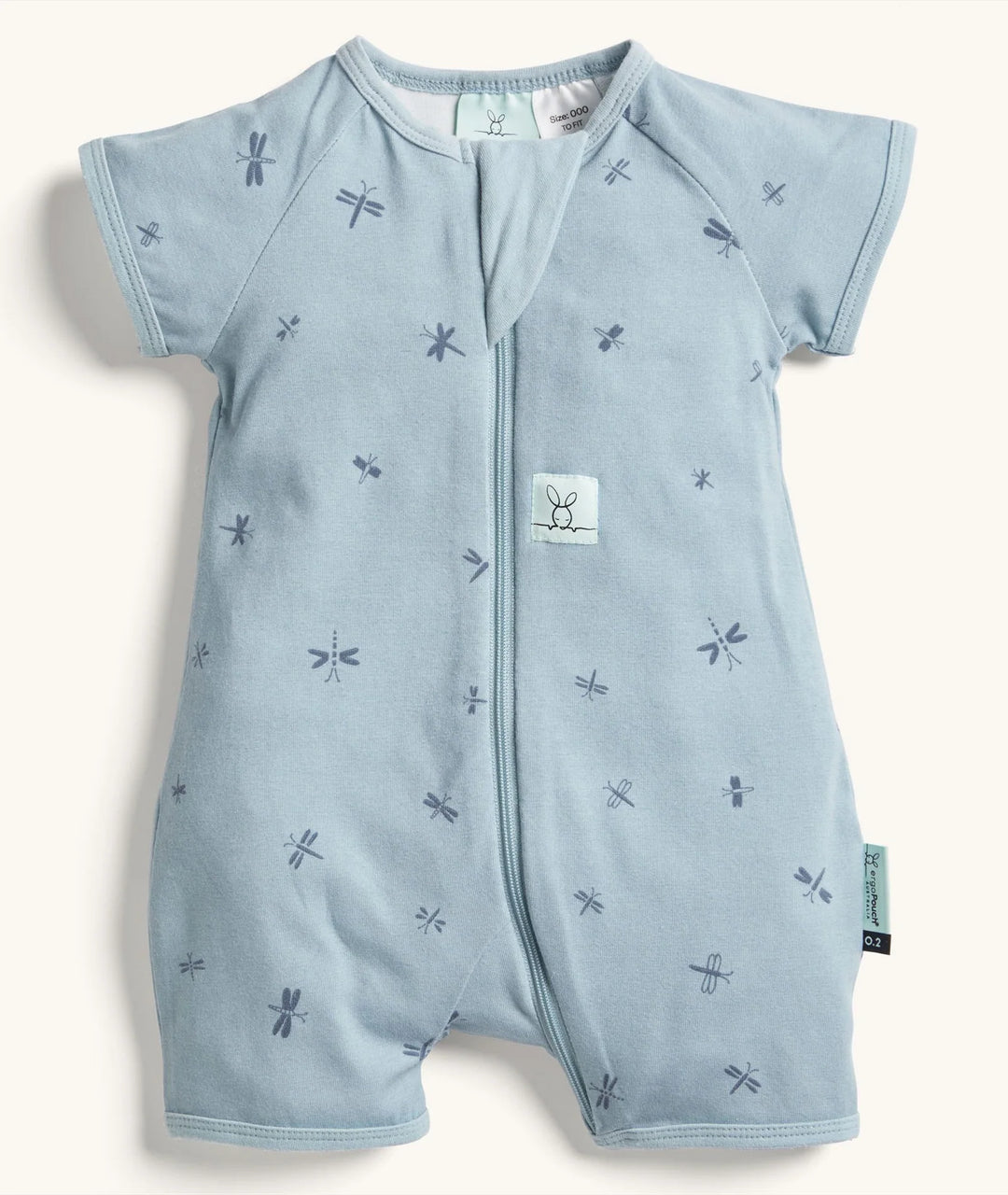ergoPouch Layer | Short Sleeve Zip Bodysuit 0.2 TOG - Dragonflies