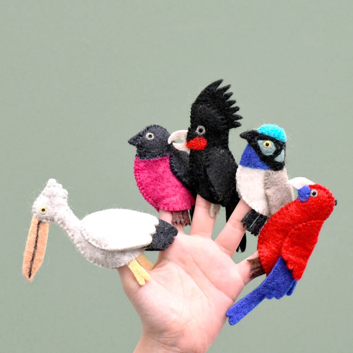 Australian Colourful Birds Felt Finger Puppet Set