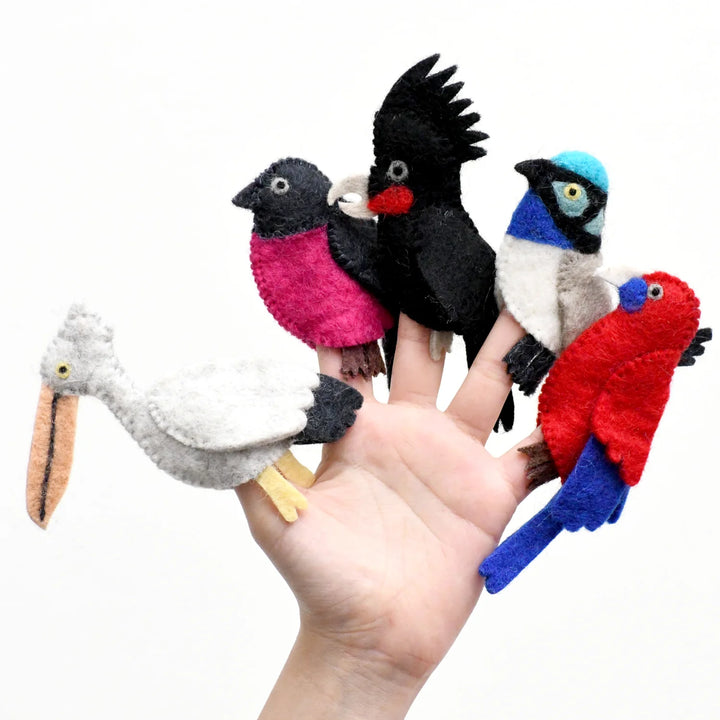 Australian Colourful Birds Felt Finger Puppet Set