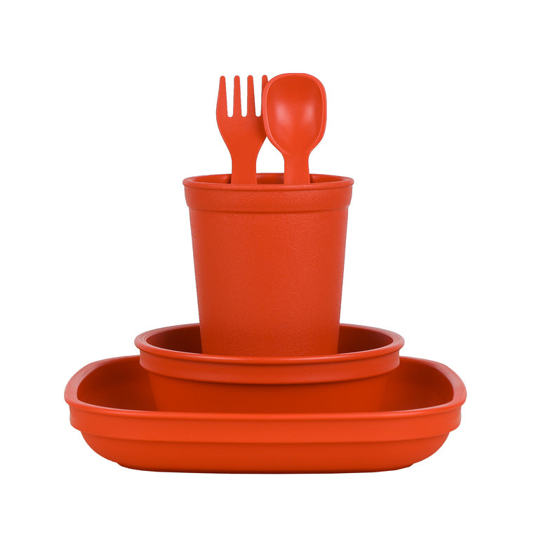 Re-Play Red Bundle - Tumbler Cup, Bowl, Plate & Cutlery Set