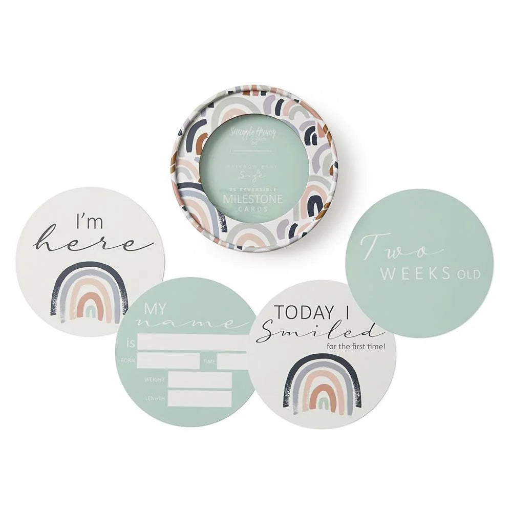 Rainbow Baby & Sage Reversible Milestone Cards Rainbow Baby & Sage Reversible Milestone Cards