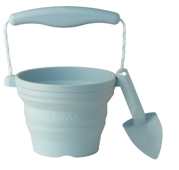 Scrunch Mini Seedling Pot and Trowel - Duck Egg Blue