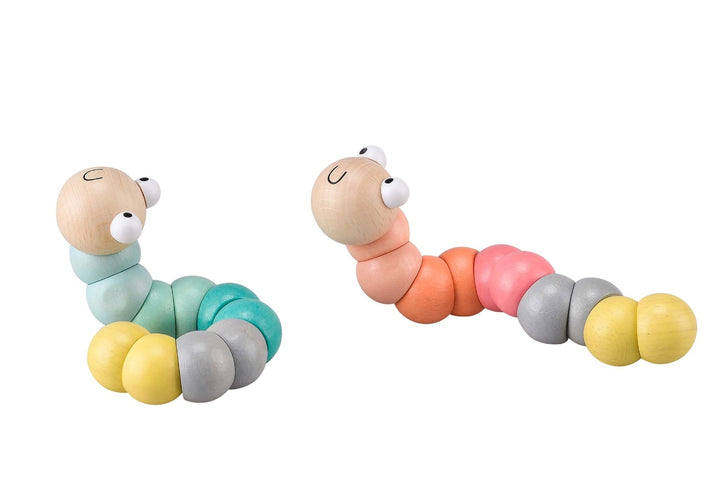 Wooden Pastel Wriggly Wooden Worms