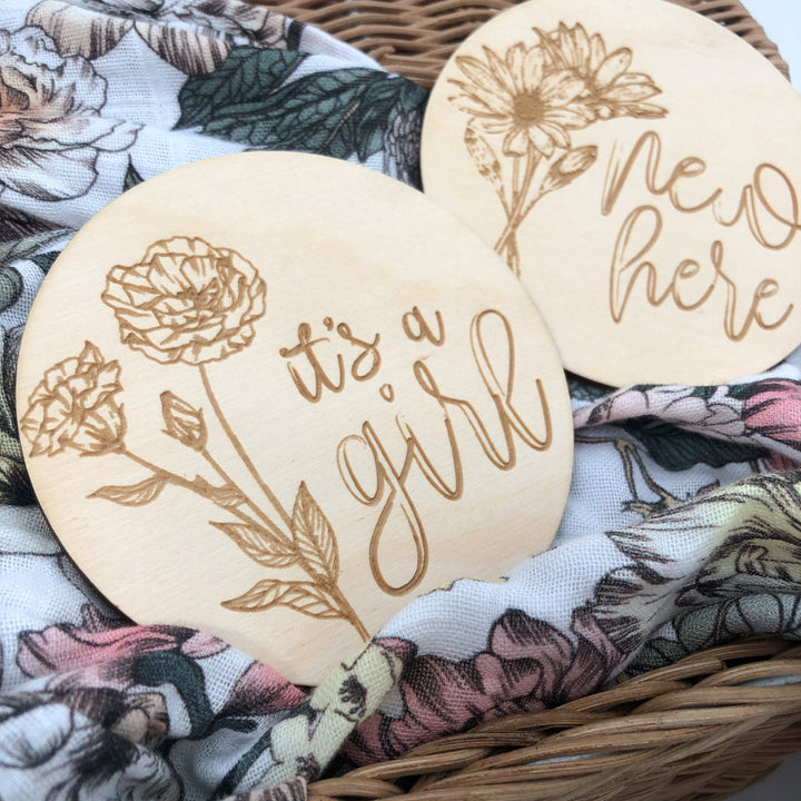 Timber Baby Announcement Milestone Plaques - Boho Series