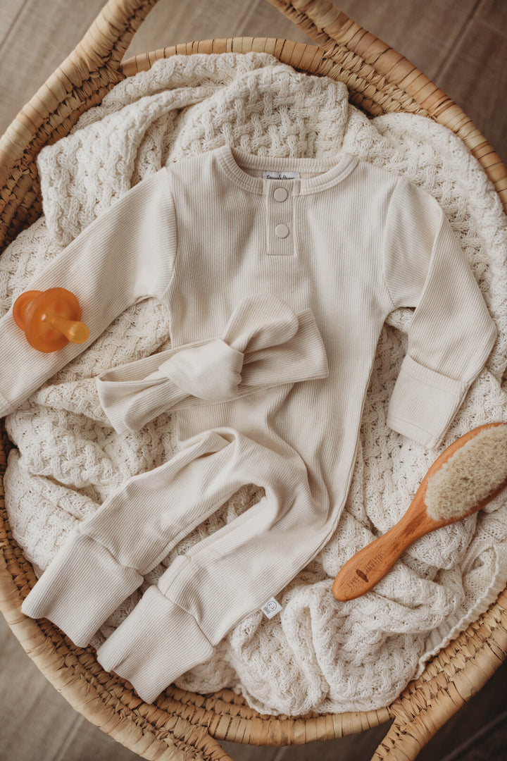 Snuggle Hunny Organic Ribbed Growsuit Size 1 - Halo