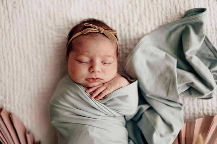 Snuggle Hunny Baby Jersey Wrap & Beanie Set - Sage