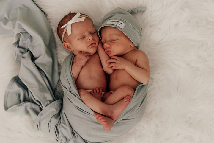 Snuggle Hunny Baby Jersey Wrap & Beanie Set - Sage