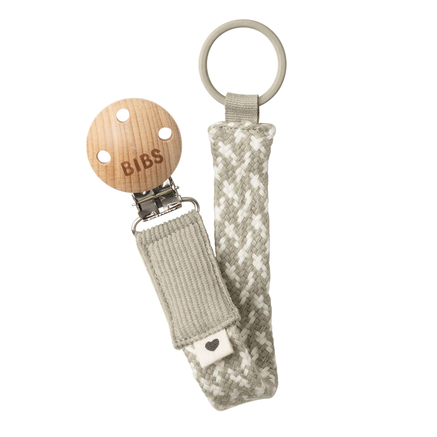 BIBS Pacifier Clip Ivory Sand The Thrifty Mumma