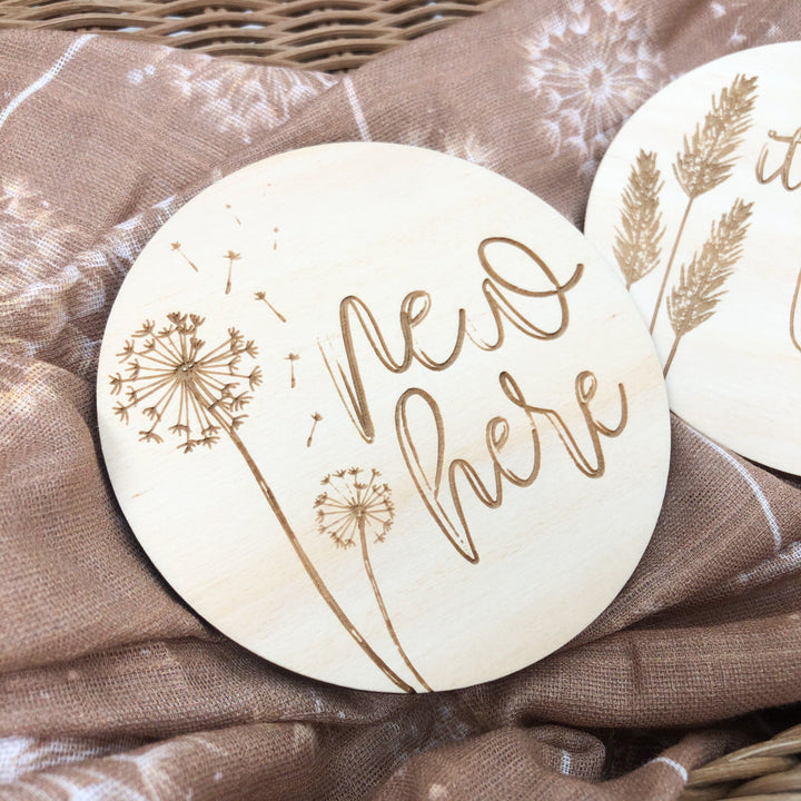 Timber Baby Announcement Milestone Plaques - Boho Series