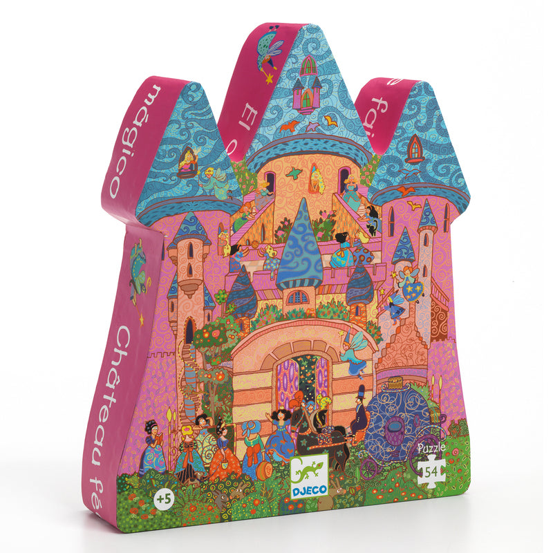 Djeco　–　Puzzle　The　54pc　Fairy　Castle　Mumma　Silhouette　Thrifty