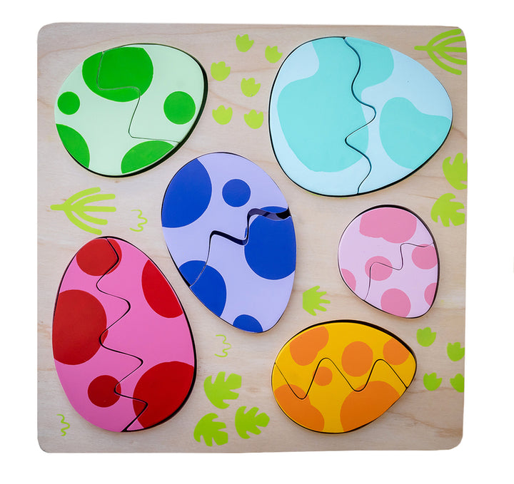 Chunky Wooden Puzzle - Egg & Dino