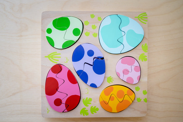 Chunky Wooden Puzzle - Egg & Dino