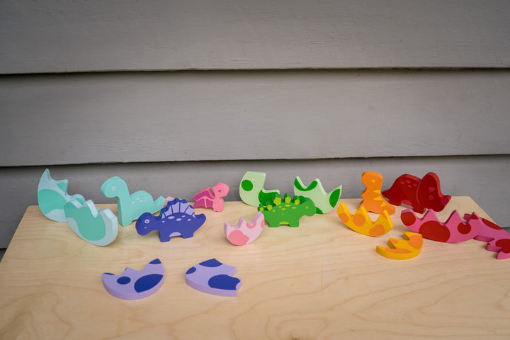 Chunky Wooden Puzzle - Egg & Dino