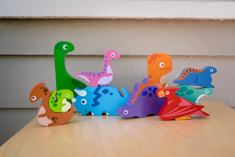 Chunky Wooden Puzzle Stacker Toys Dinosaurs – The Thrifty Mumma