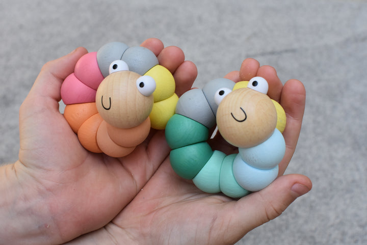 Wooden Pastel Wriggly Wooden Worms