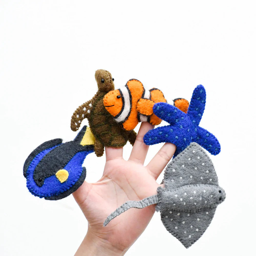 Australian Coral Reef Under the Sea Felt Finger Puppet Set