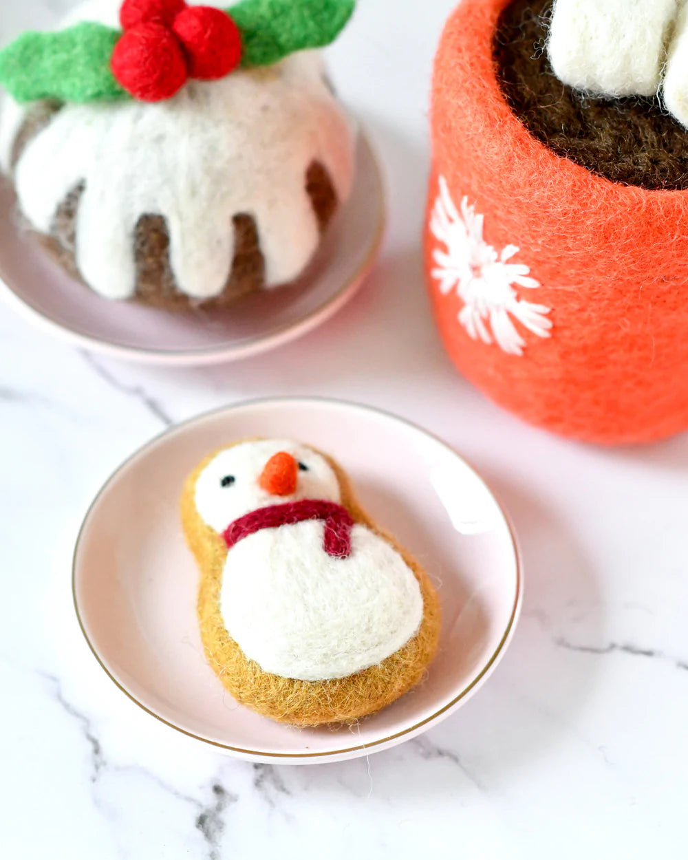 Handmade Felt Snowman Cookie