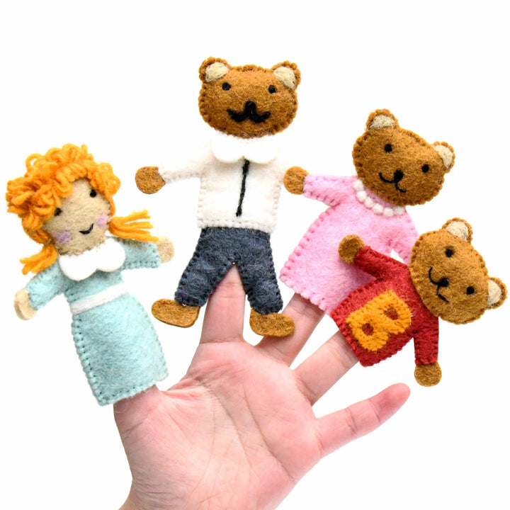 Goldilocks and the Three Bears Felt Finger Puppet Set