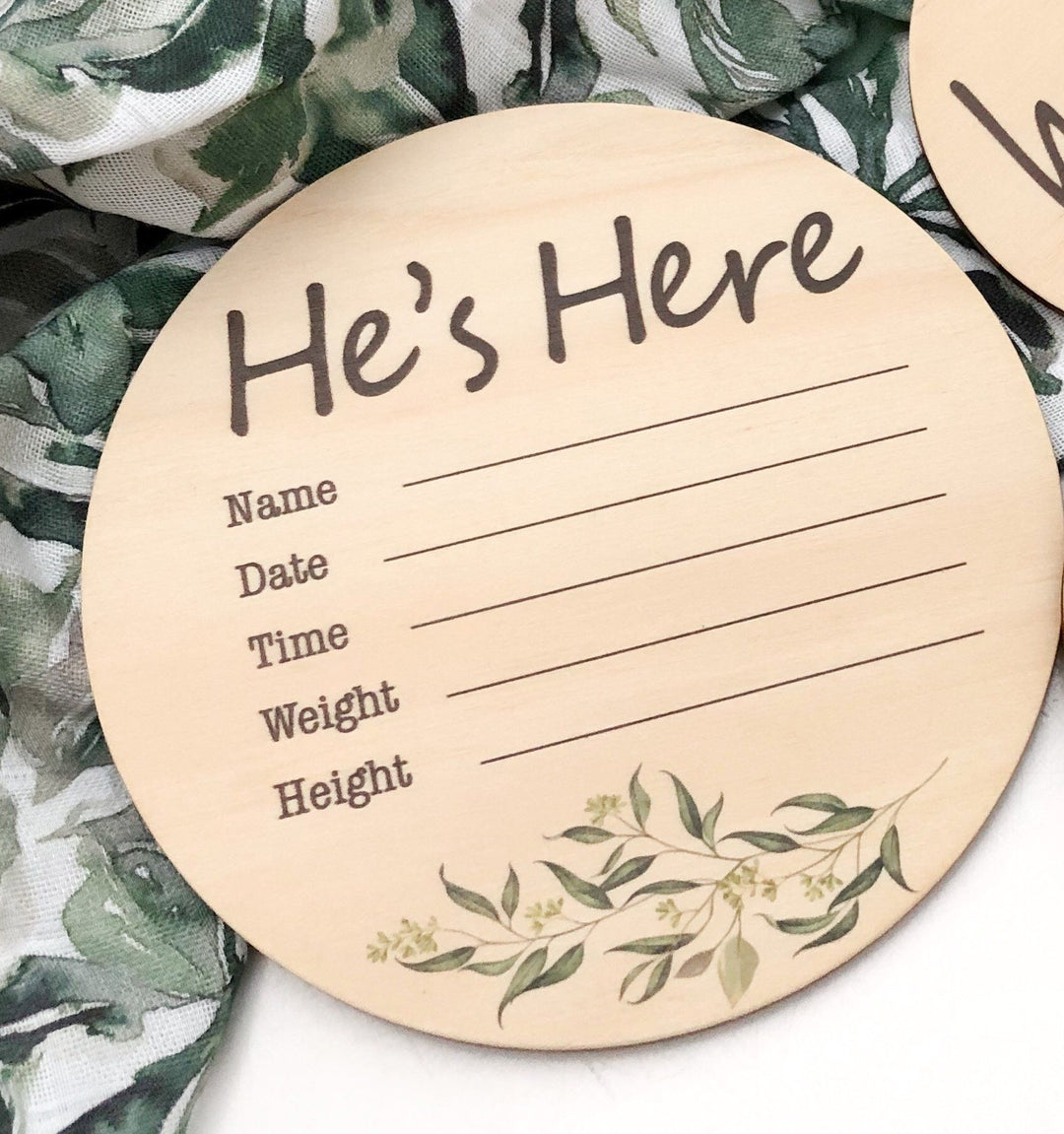 Coloured Announcement Timber Milestone Plaques - Baby Boy