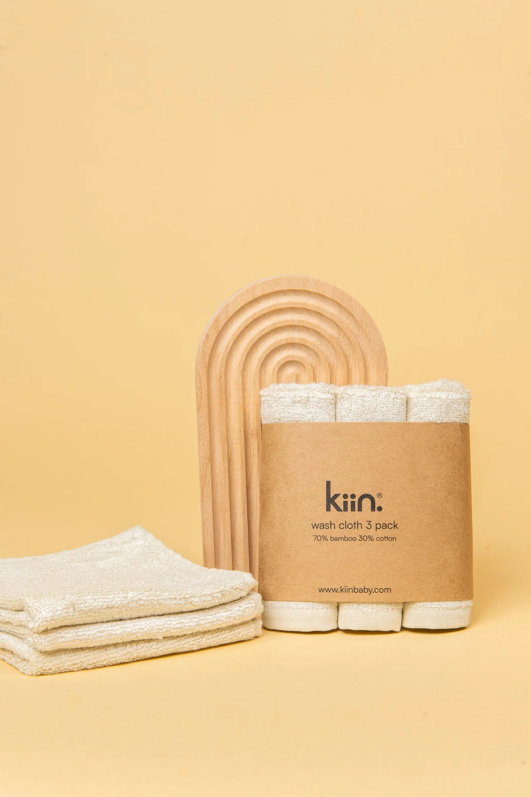 Kiin Bamboo Cotton Wash Cloth 3 Pack