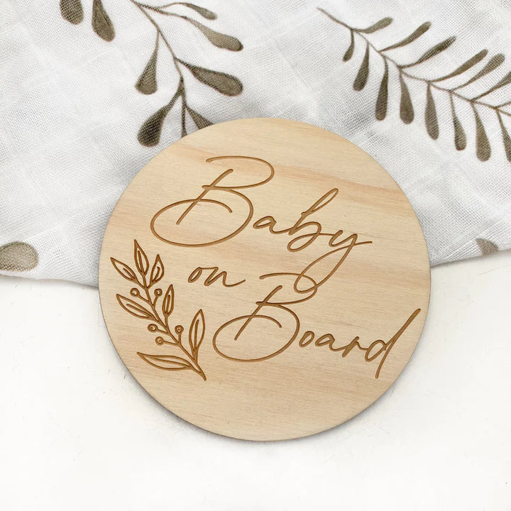 Signature Series Timber Baby Milestone Announcement Plaques