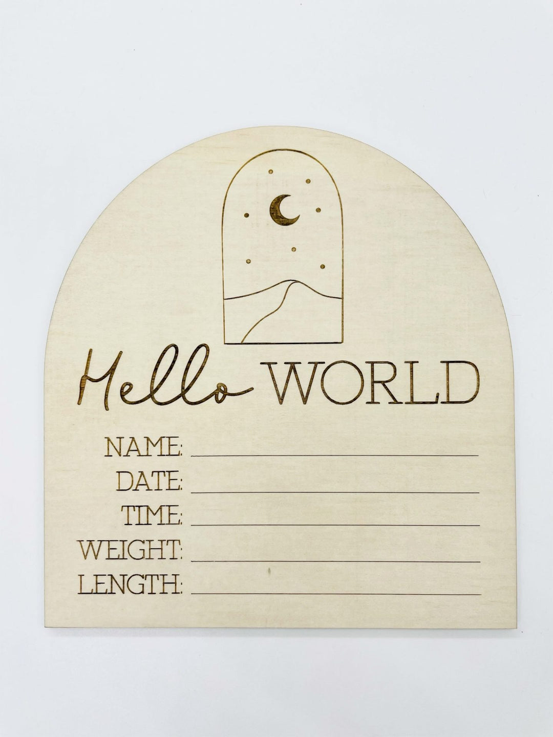 Wooden Announcement Plaque - Desert Moon