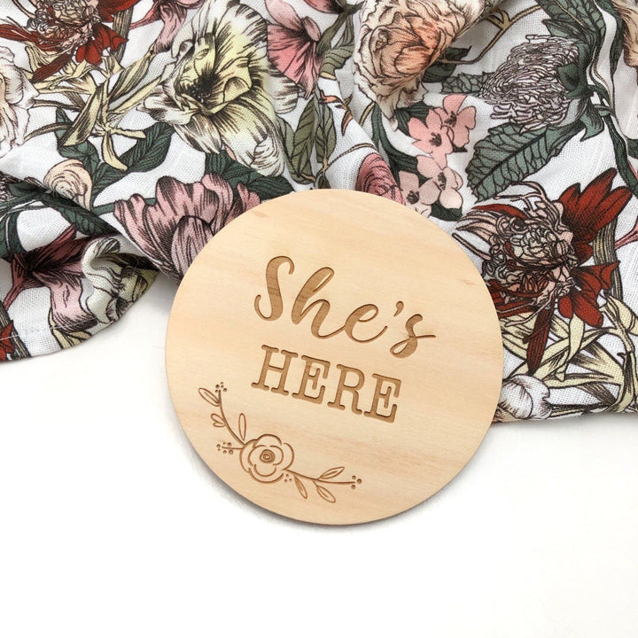 Assorted Timber Baby Milestone Announcement Plaques