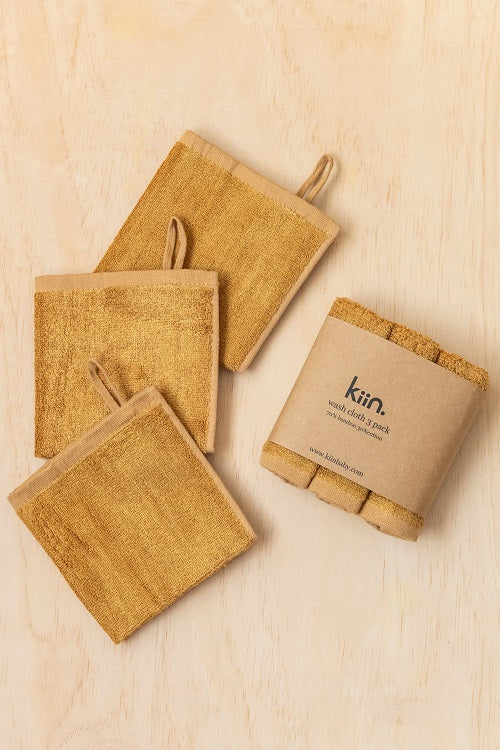 Kiin Bamboo Cotton Wash Cloth 3 Pack