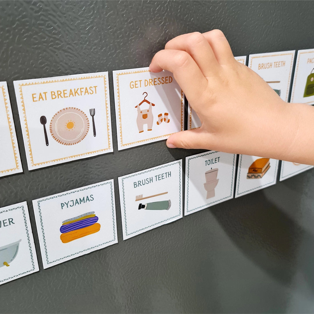 The Creative Sprout Magnetic Morning/Evening Routine Cards - 20 Pack