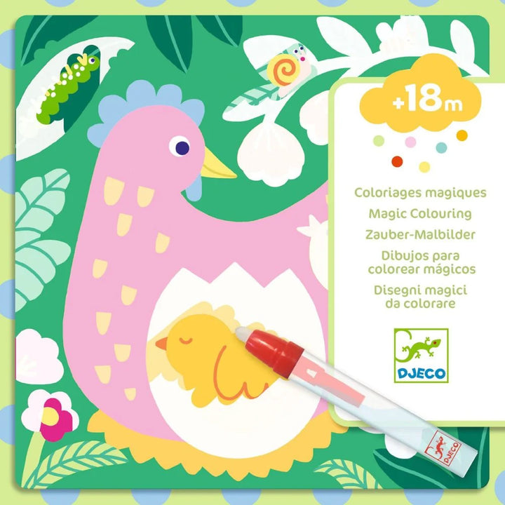 Djeco Magic Colouring Peekaboo! Garden Baby Animals