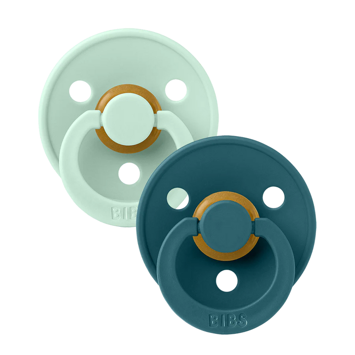 BIBS Round Colour Latex Dummies Twin Pack Size 1 (0-6 Months)