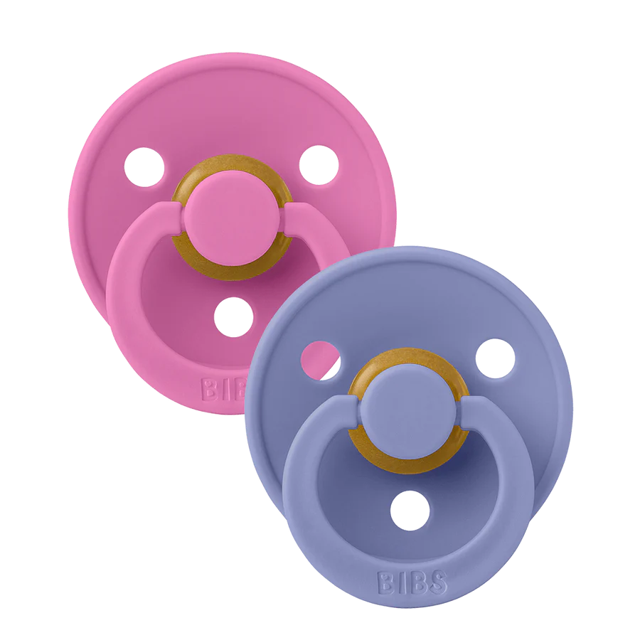 BIBS Round Colour Latex Dummies Twin Pack Size 1 (0-6 Months)