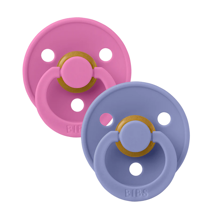 BIBS Round Colour Latex Dummies Twin Pack Size 1 (0-6 Months)