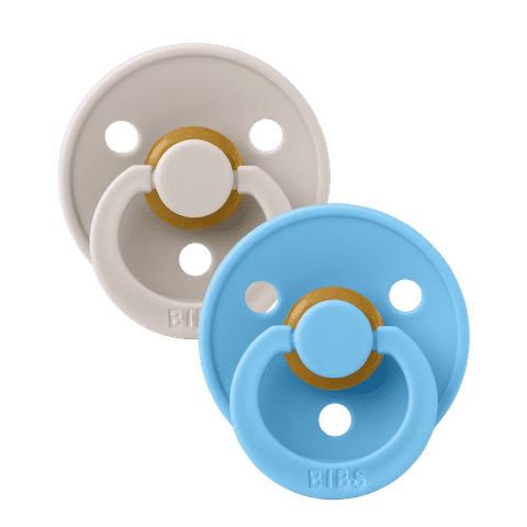 BIBS Round Colour Latex Dummies Twin Pack Size 2 (6-18 Months)