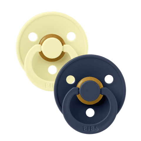 BIBS Round Colour Latex Dummies Twin Pack Size 2 (6-18 Months)
