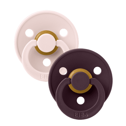 BIBS Round Colour Latex Dummies Twin Pack Size 2 (6-18 Months)