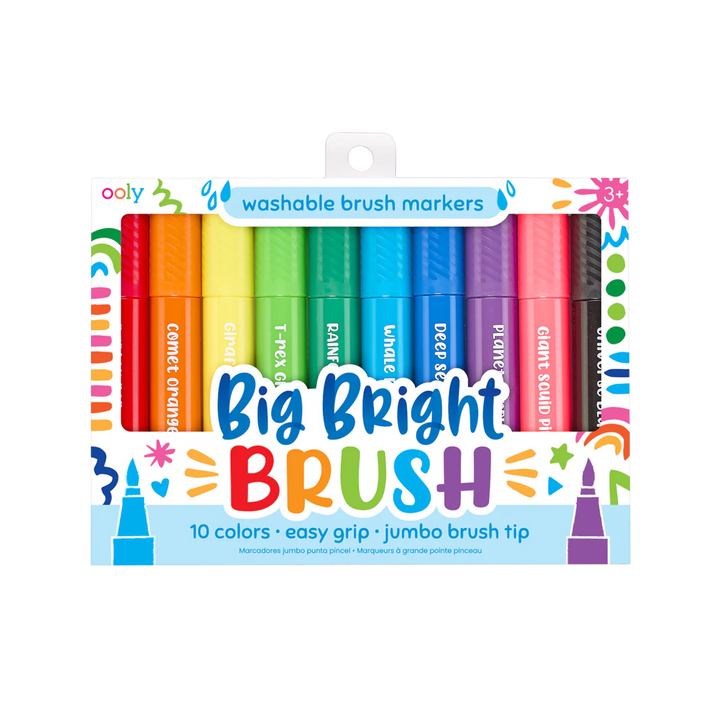 Big Bright Jumbo Brush Markers - Set of 10