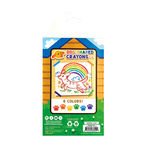 Ooly Pawsome Pups Dachshund Finger Crayons - Set of 6