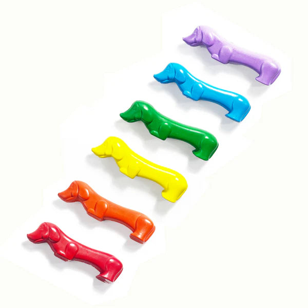 Ooly Pawsome Pups Dachshund Finger Crayons - Set of 6
