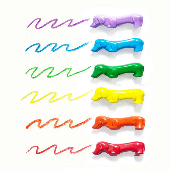 Ooly Pawsome Pups Dachshund Finger Crayons - Set of 6