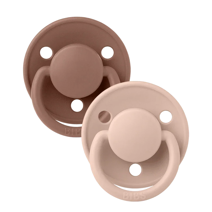 BIBS Round De Lux Silicone Dummies 2 Pack (ONE SIZE 0-3 Years)